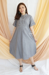 MAMA HAMIL Grace Dress Baju Hamil Menyusui Kancing Polos Stylish Trendy Anggun Kalem   DRO 1011 19  large